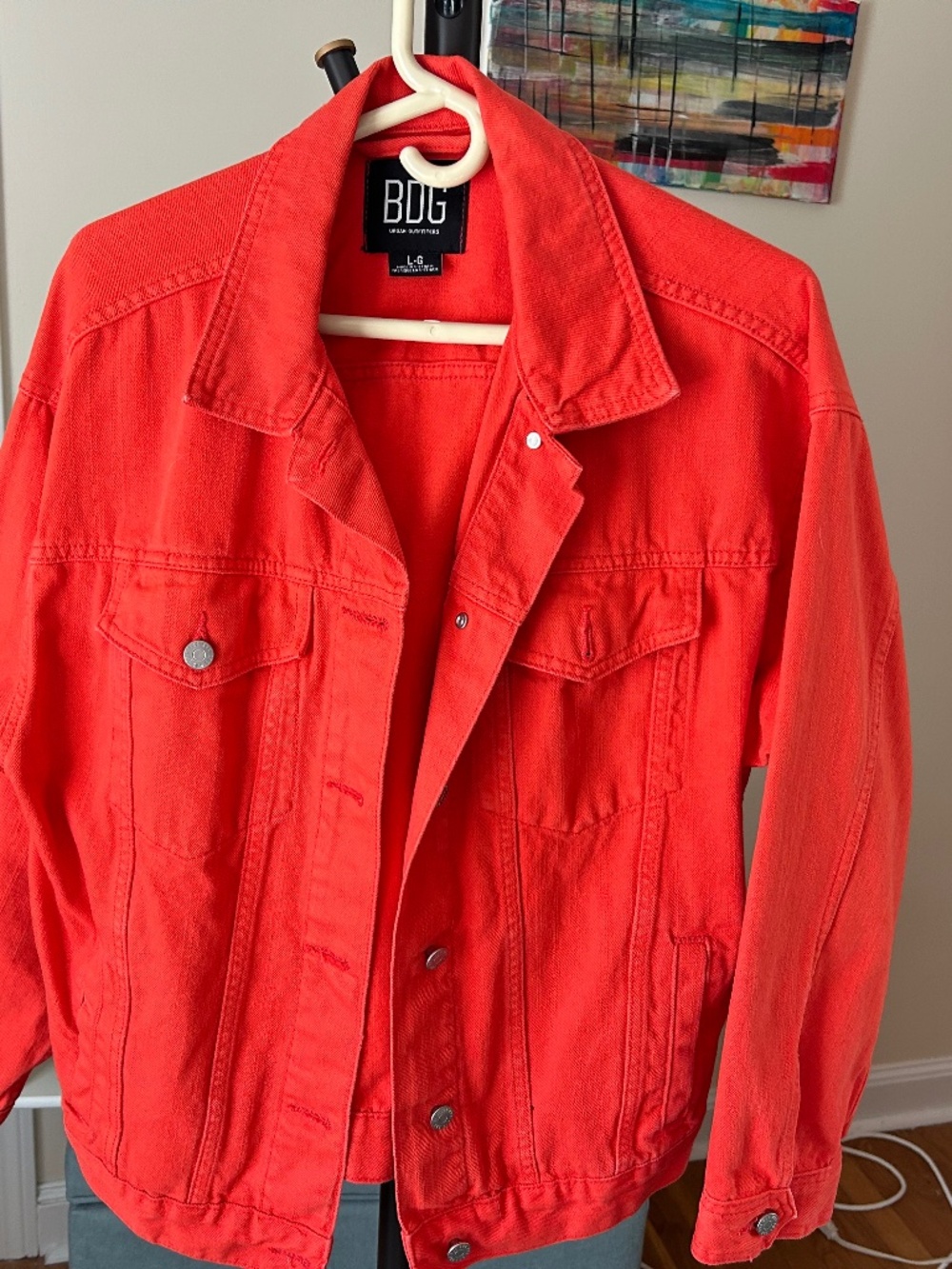 Orange trucker jacket